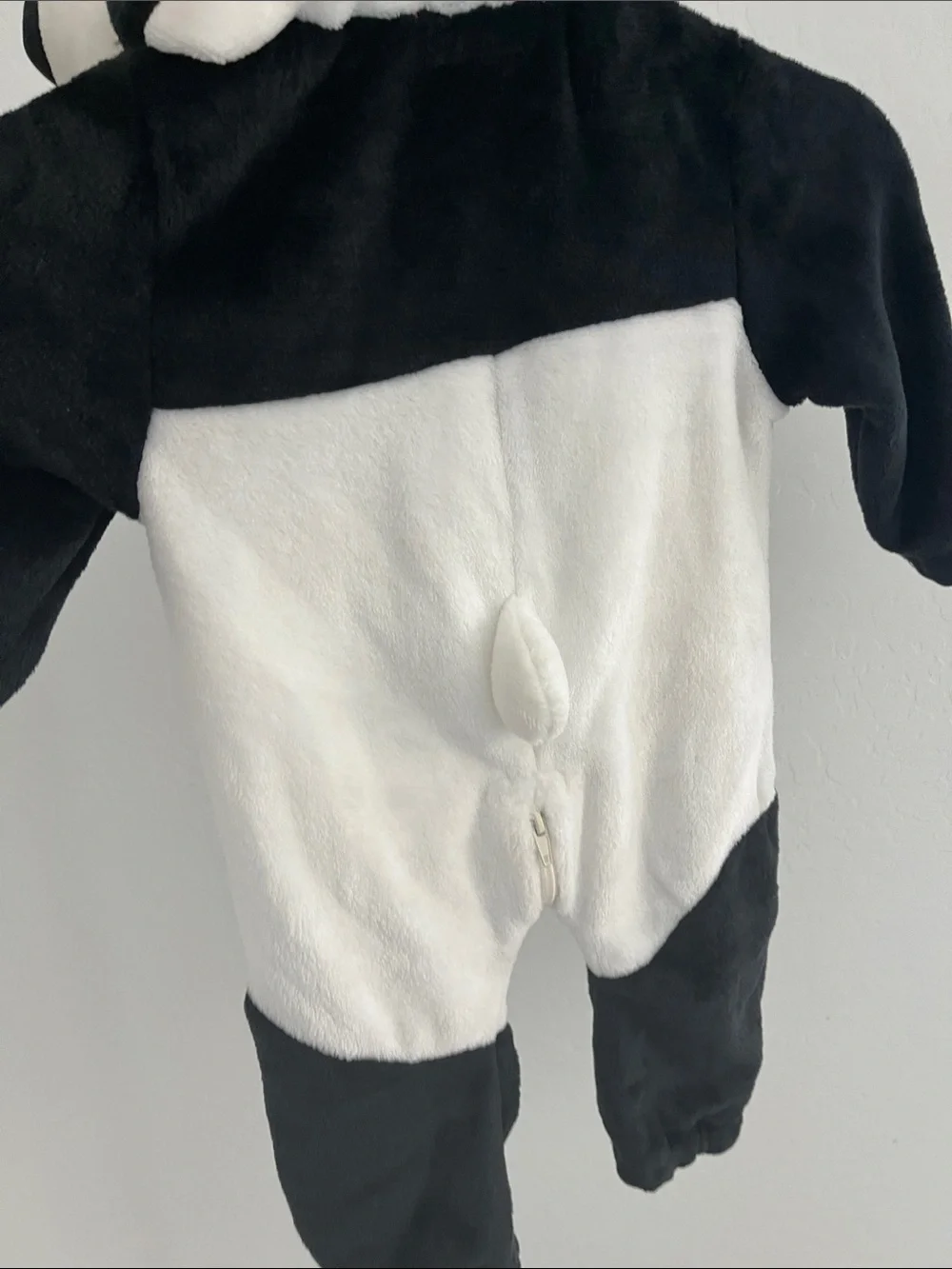 M&M'S Black & White Panda One-Piece Footie with Hood Size 6-12 months